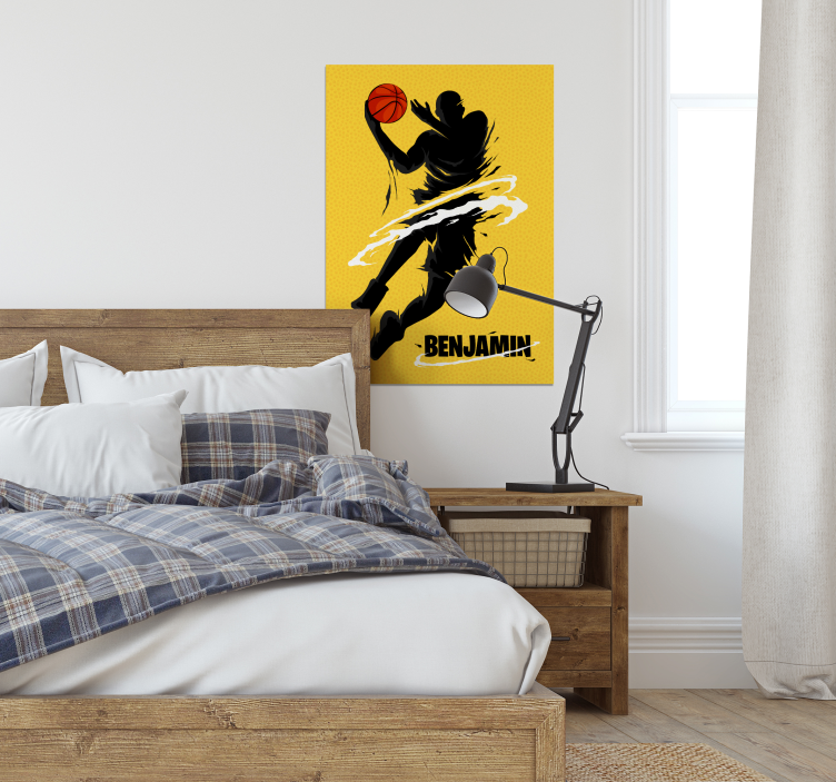 Poster basketbal met eigen naam - TenStickers