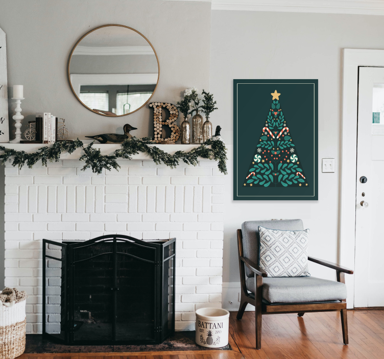 Poster met kerstboom erop - TenStickers