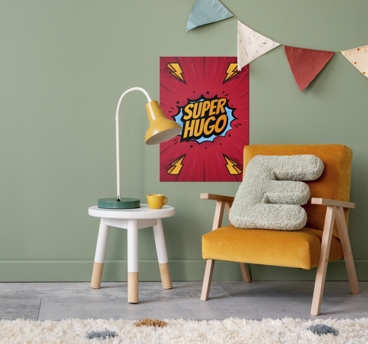 Poster superheld met naam - TenStickers