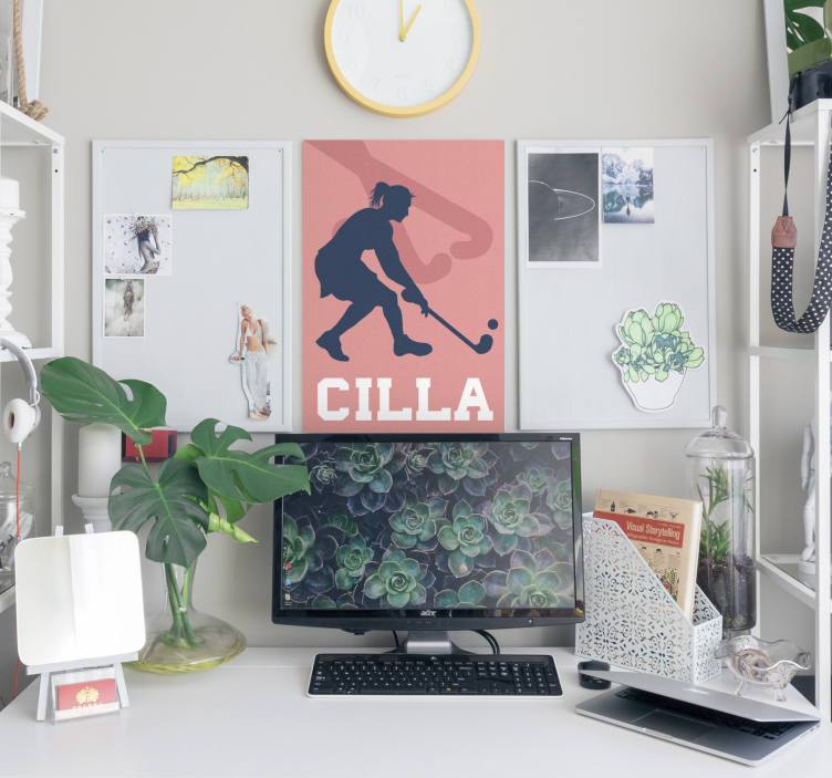 Poster veld hockey gepersonaliseerd - TenStickers