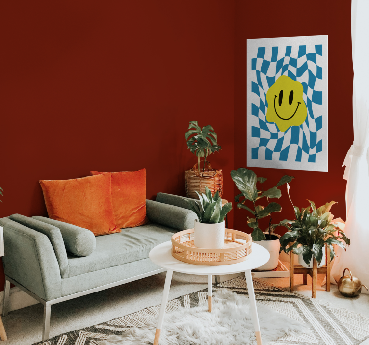 Poster vrolijke groovy smiley - TenStickers