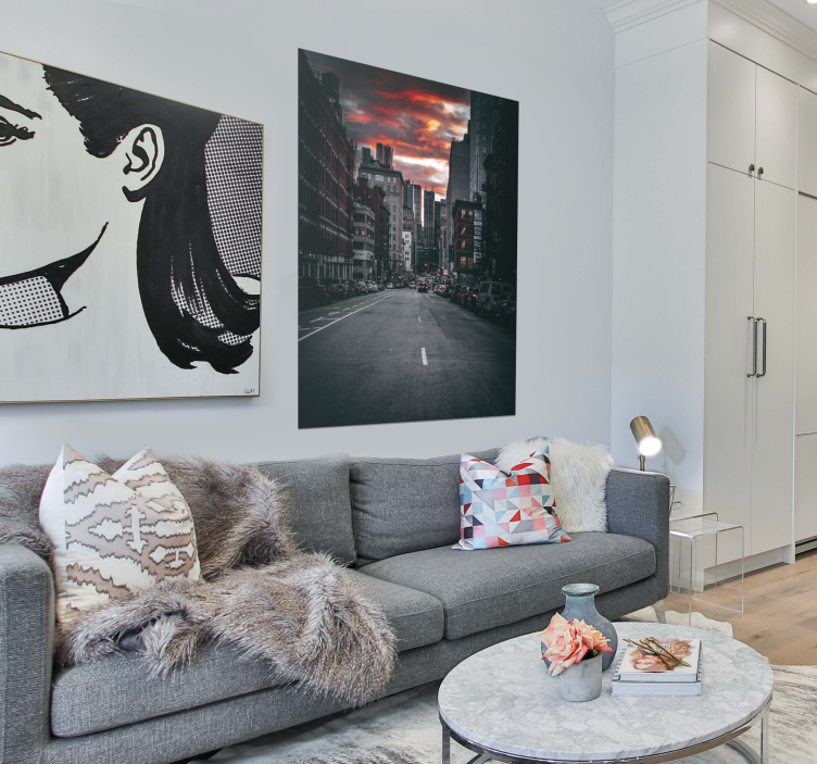 Poster zonsondergang New York City - TenStickers