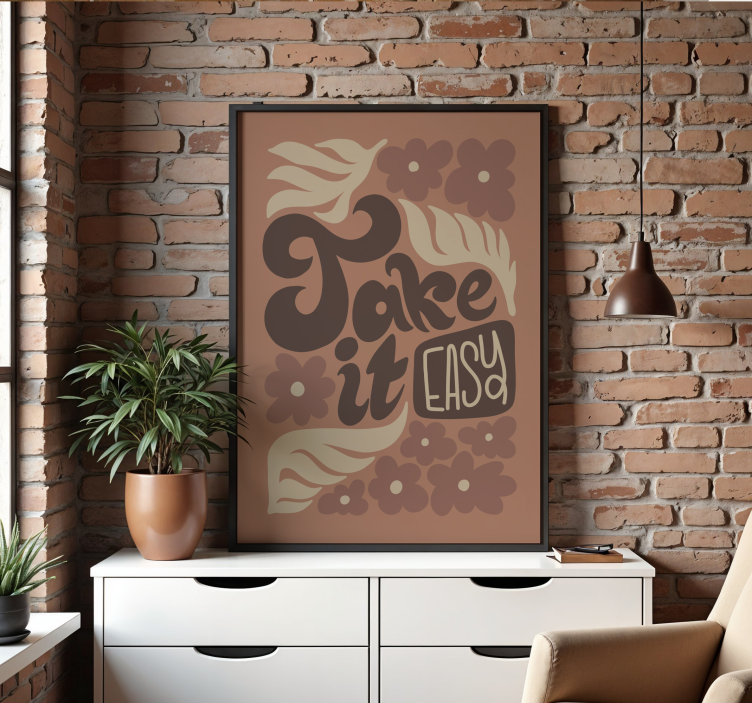 take it easy poster met tekst - TenStickers