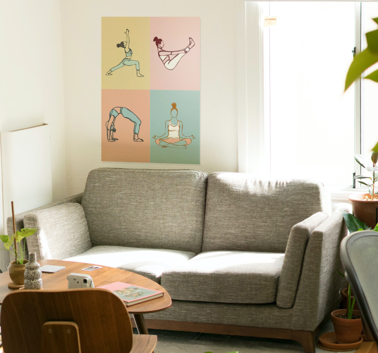 Verschillende poses yoga poster - TenStickers