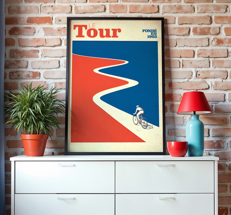 Vintage tour poster fiets - TenStickers