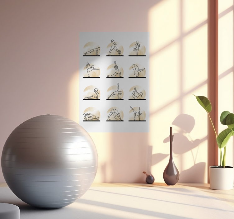 Yoga Houdingen en oefening poster  - TenStickers