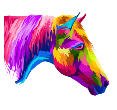 Poster woonkamer caballos in meerdere kleuren - TenStickers