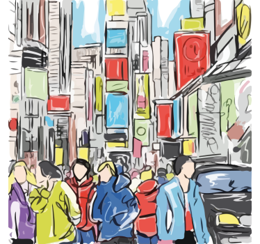 Poster woonkamer moderne mensen uit new york - TenStickers