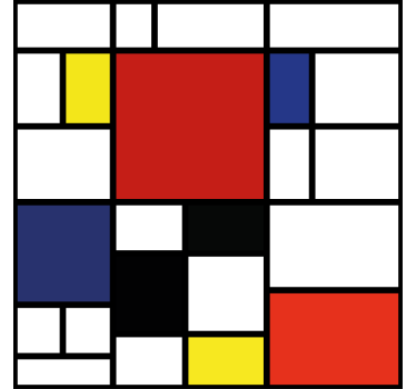 Poster woonkamer abstracte kleurvlakken - TenStickers