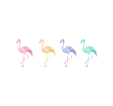 Poster woonkamer kleurrijke naadloze flamingo's - TenStickers