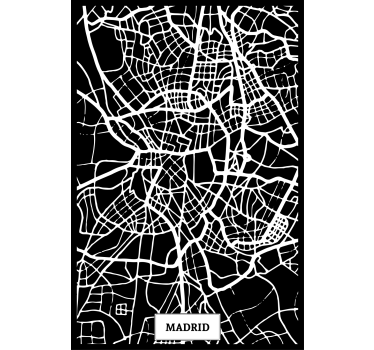 Poster woonkamer topografische kaart madrid - TenStickers