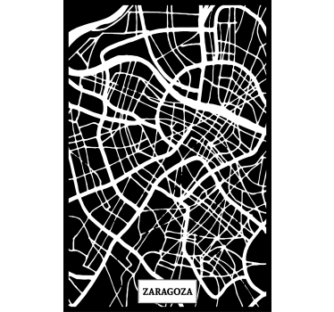 Poster woonkamer topografische kaart zaragoza - TenStickers