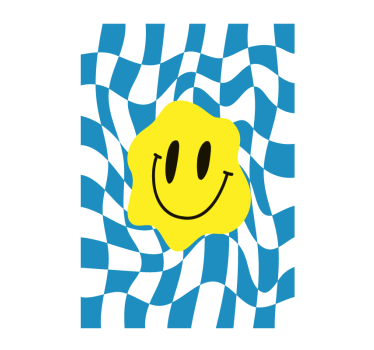 Vrolijke groovy smiley poster - TenStickers