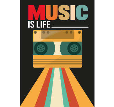 Vintage poster muziek is life - TenStickers