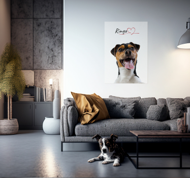Aanpasbare honden poster met naam - TenStickers
