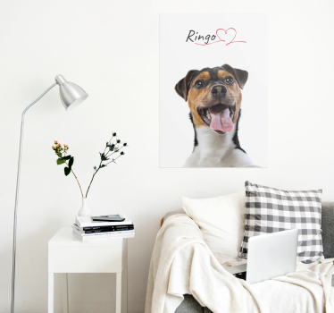 Aanpasbare honden poster met naam - TenStickers