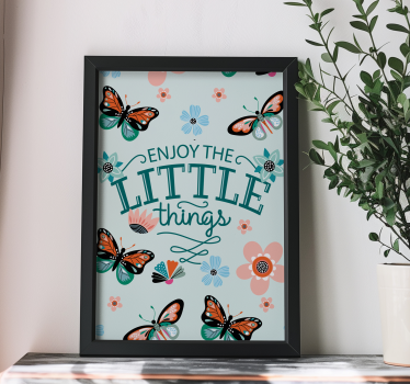 Geniet van de kleine dingen poster woonkamer - TenStickers