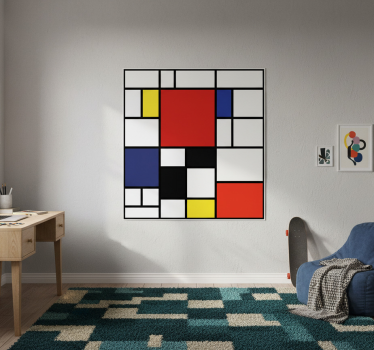 Poster woonkamer abstracte kleurvlakken - TenStickers