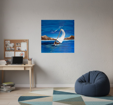 Poster woonkamer canvas zeilboten - TenStickers