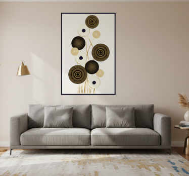 Poster woonkamer circles glamour decoratie - TenStickers