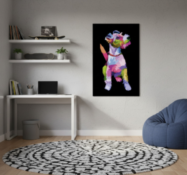 Poster woonkamer geometrische dieren fox terrier - TenStickers