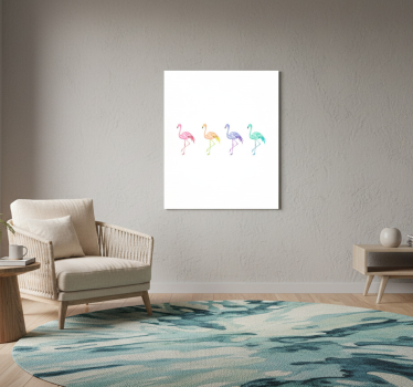 Poster woonkamer kleurrijke naadloze flamingo's - TenStickers
