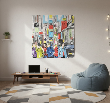 Poster woonkamer moderne mensen uit new york - TenStickers
