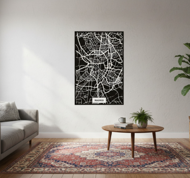 Poster woonkamer topografische kaart madrid - TenStickers