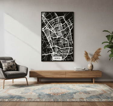 Poster woonkamer topografische kaart murcia - TenStickers