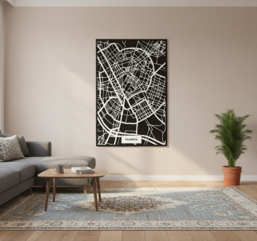Poster woonkamer topografische kaart valencia - TenStickers