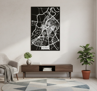 Poster woonkamer topografische kaart valladolid - TenStickers