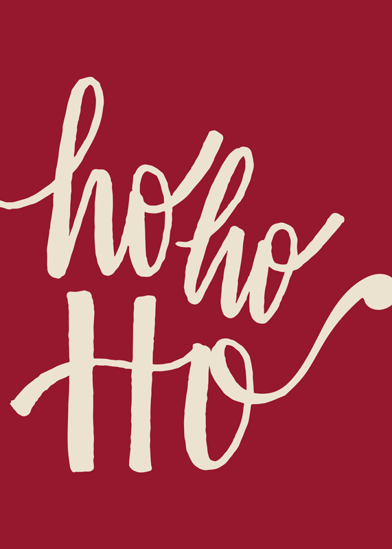 Ho ho ho rode kerst poster - TenStickers