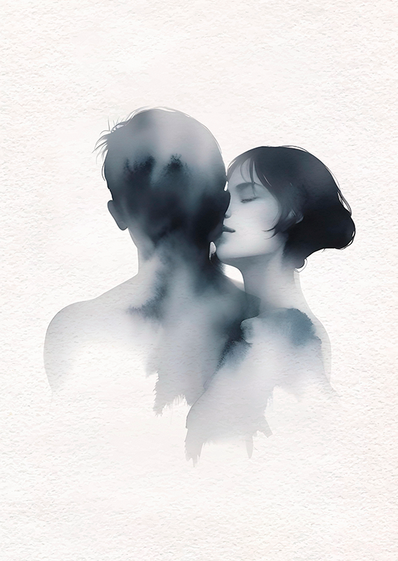 Lieflijk stel Minimalistische poster - TenStickers