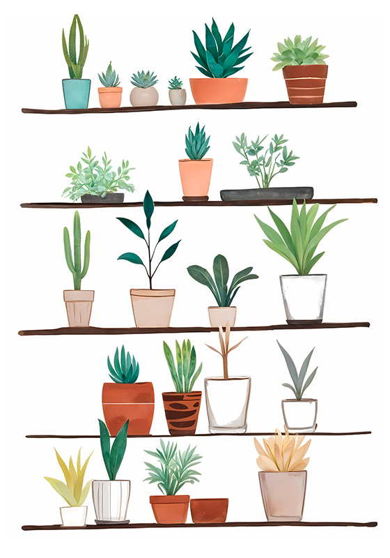 Planten poster artistieke tekening - TenStickers