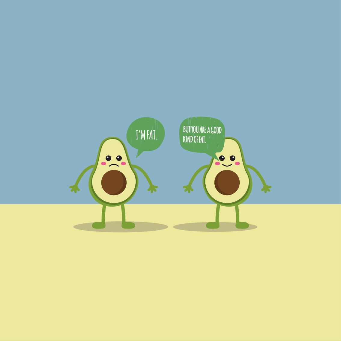 Poster keuken avocado goede vet quote - TenStickers