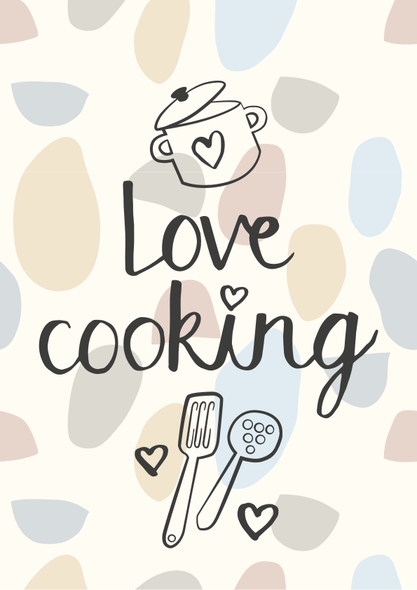 Poster keuken liefde voor koken tekst - TenStickers