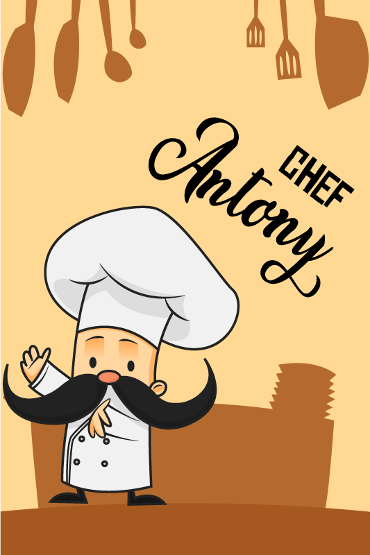 Poster keuken gepersonaliseerde chef - TenStickers
