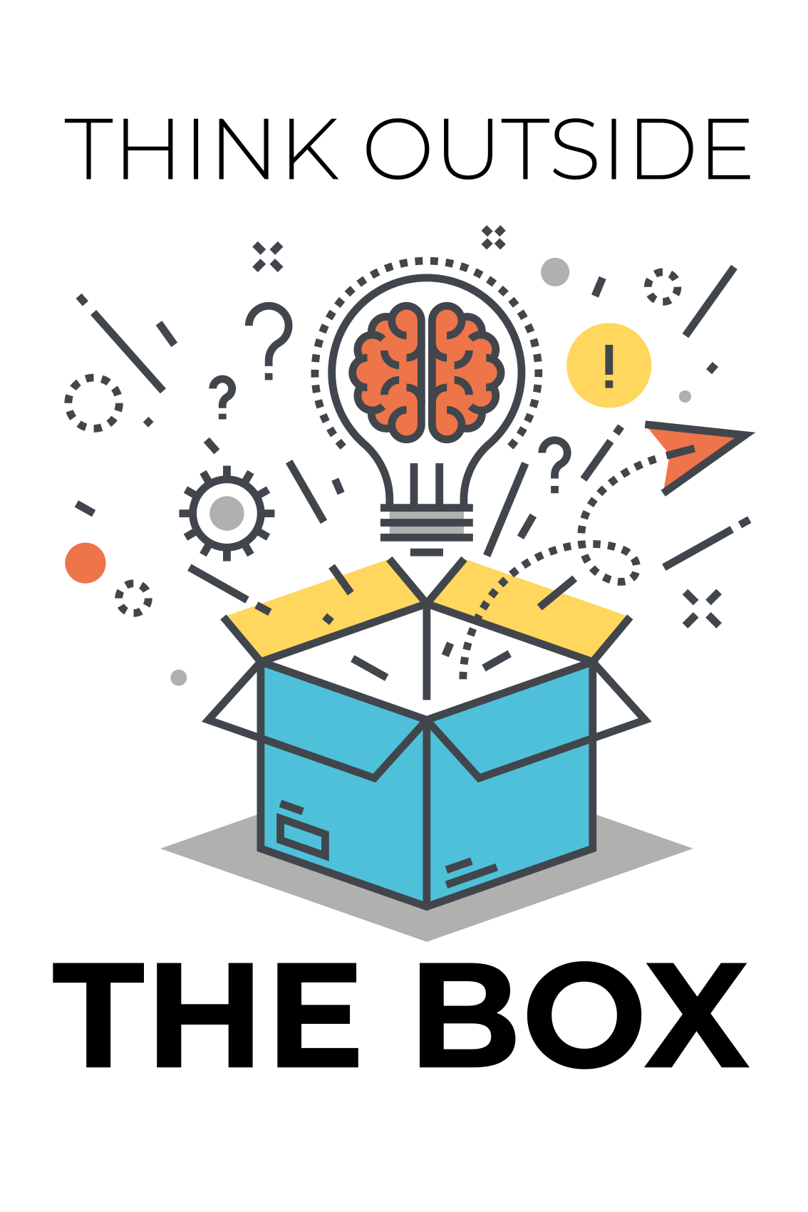 Poster kantoor denk buiten de gebaande paden - TenStickers