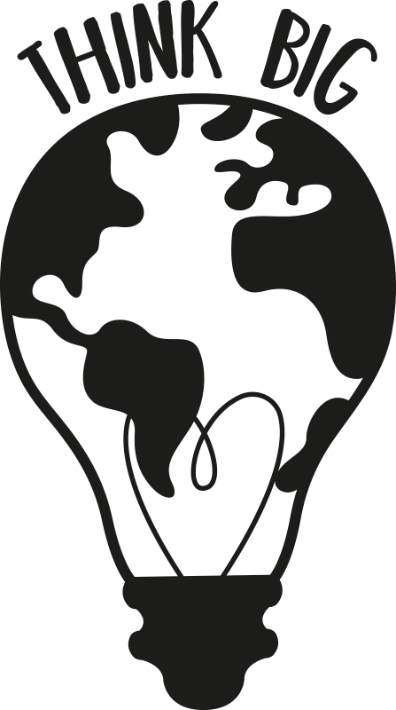 Poster kantoor denk groot met wereldkaart - TenStickers