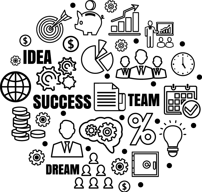 Poster kantoor business ideogram - TenStickers