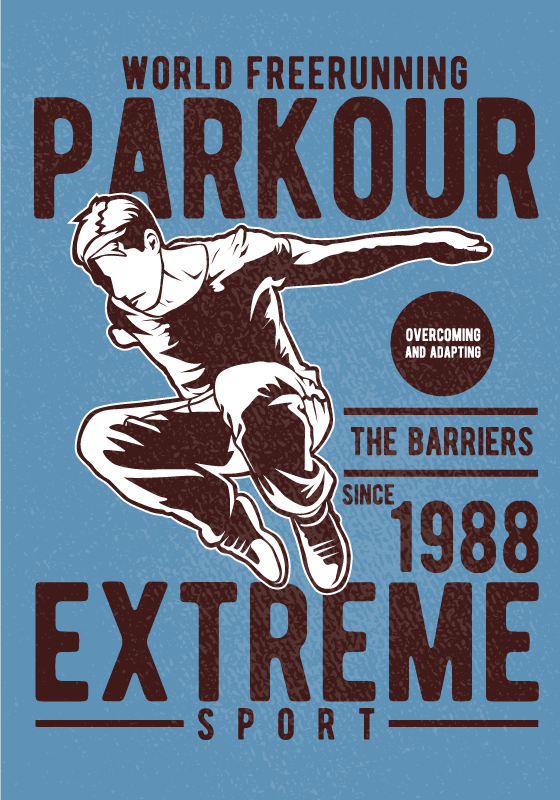 Poster tienerkamer vintage parkour - TenStickers