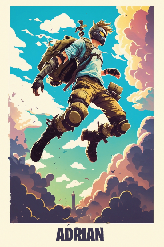 Poster tienerkamer episch karakter met naam - TenStickers