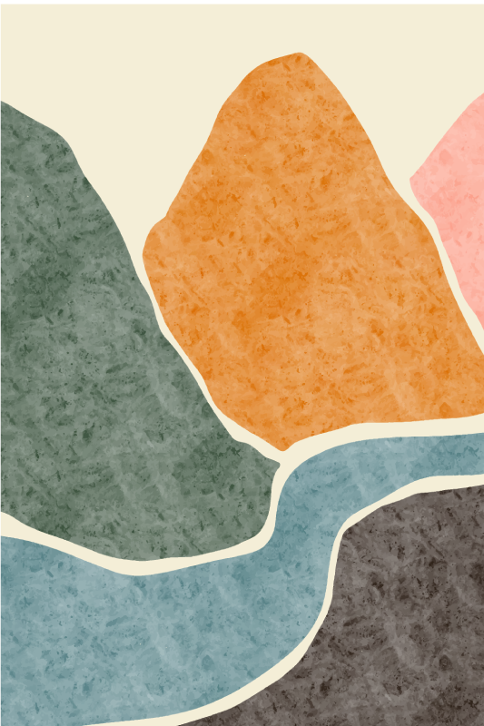 Poster woonkamer moderne abstracte schilderkunst - TenStickers