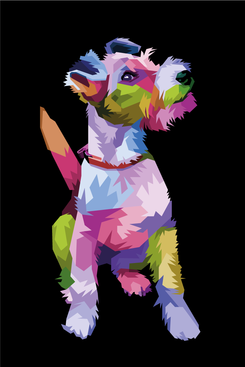 Poster woonkamer geometrische dieren fox terrier - TenStickers
