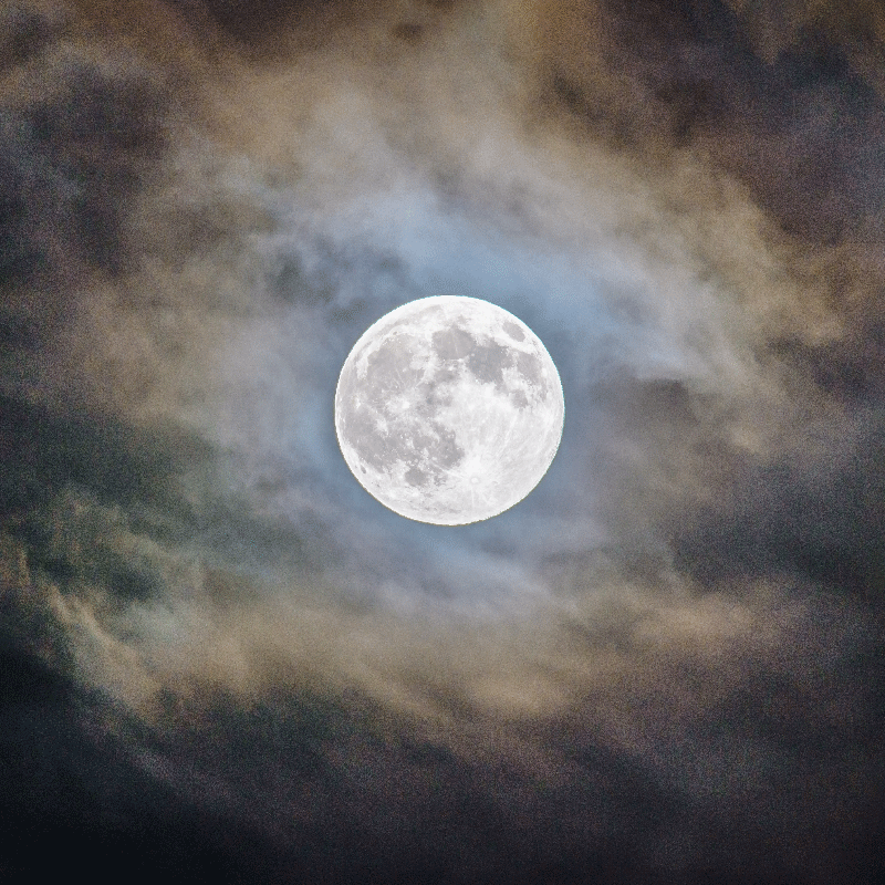 Poster woonkamer volle maan nacht - TenStickers