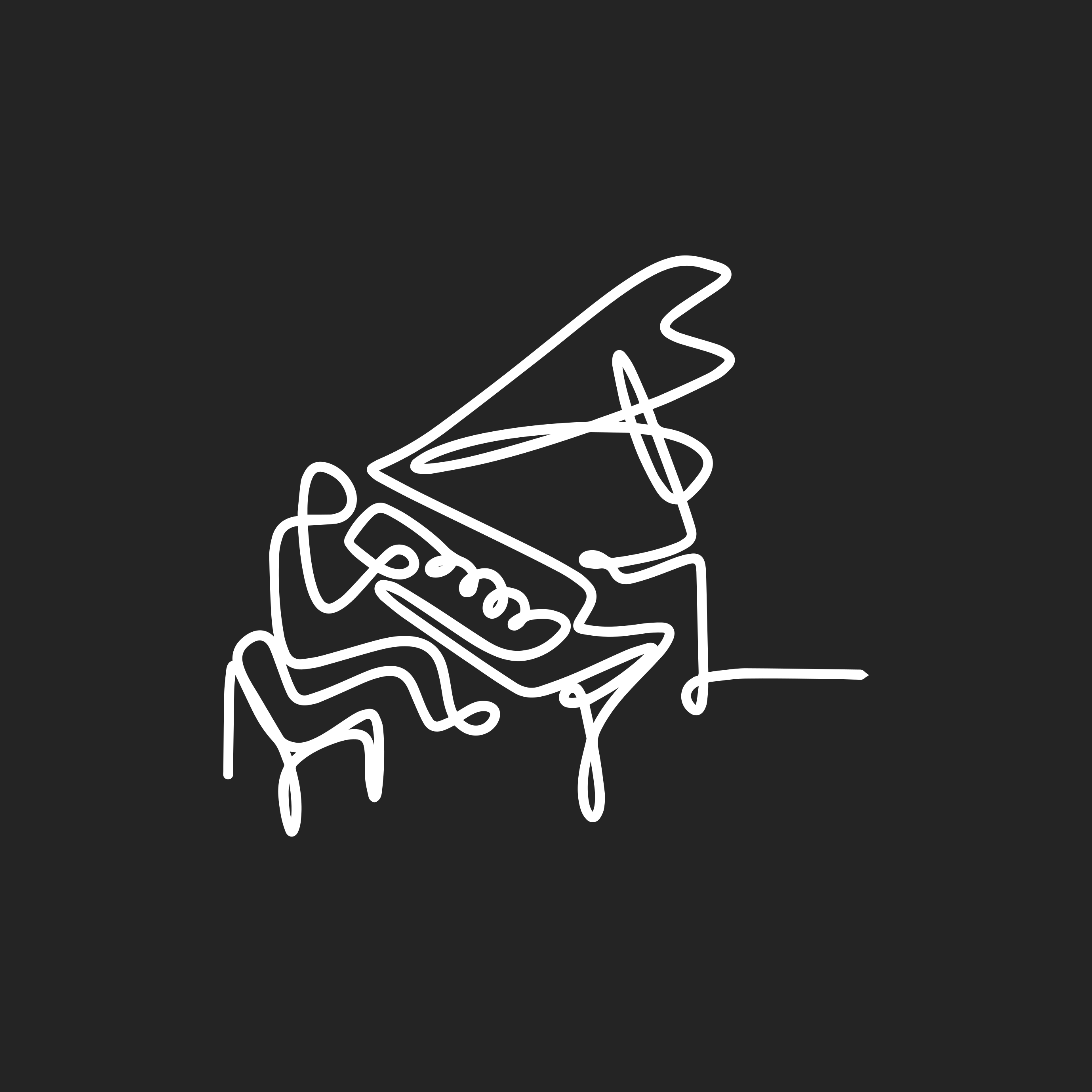 Poster woonkamer pianist lijntekening schattig ontwerp - TenStickers