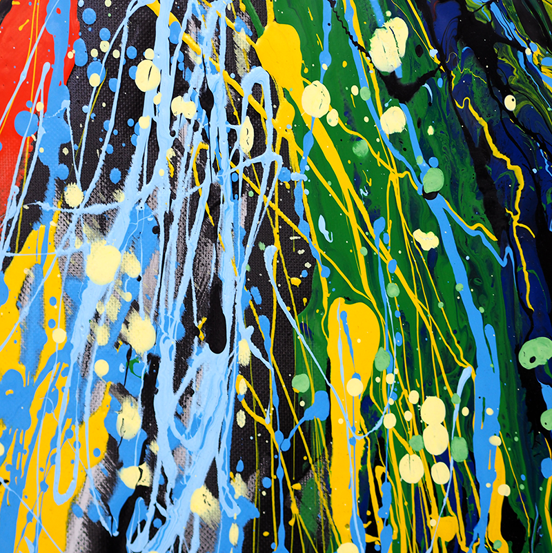 Poster woonkamer art regenboog kleurensplash - TenStickers