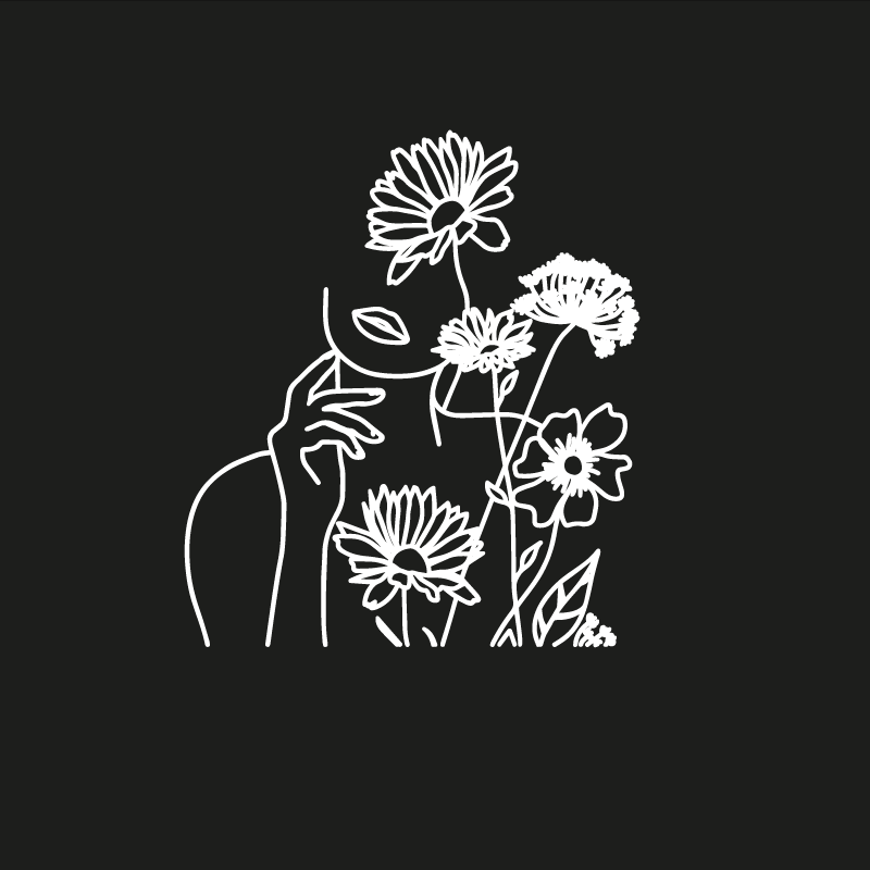 Poster woonkamer minimalistisch vrouwen bloemen ontwerp - TenStickers