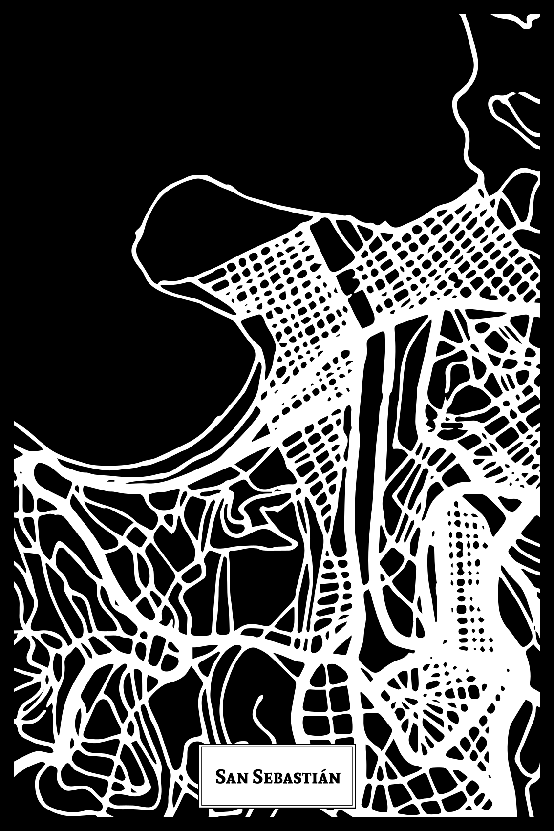 Poster woonkamer topografische kaart san sebastián - TenStickers