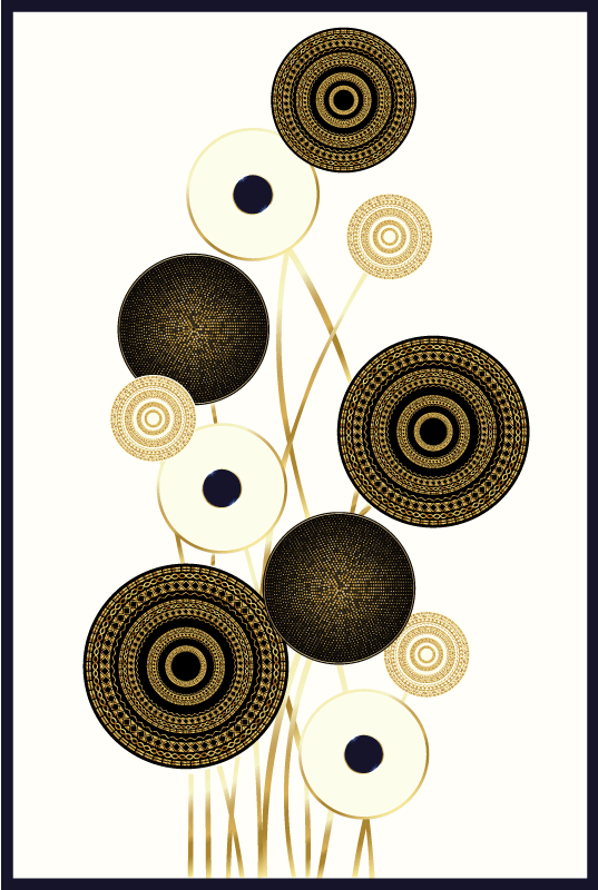 Poster woonkamer circles glamour decoratie - TenStickers